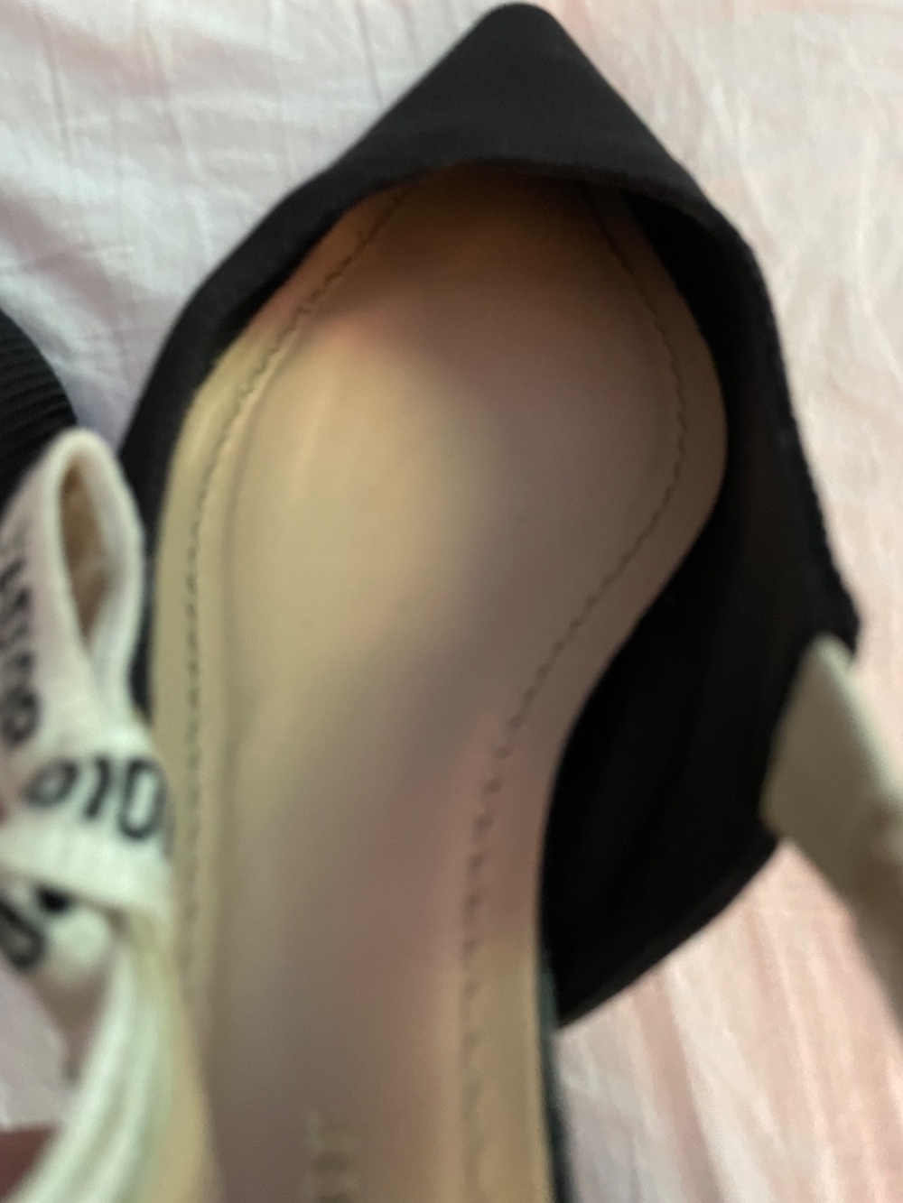 $990 Christian Dior Black Technical Canvas Ribbon J Adior Slingback Flats Sz 37 - Picture 10 of 16